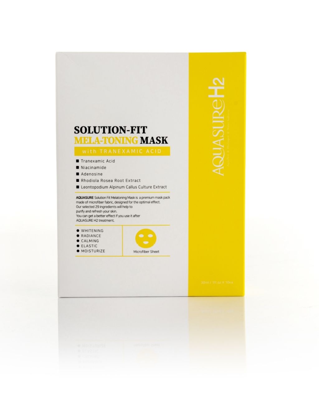 AQUASURE H2 Kezelés utáni prémium pigmentfolt halványító ragyogó koreai zselatin maszk 30ml szérummal 10 db - 1 doboz