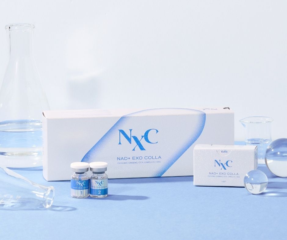 NXC KOREAI NAD+ Szérum Exoszóma+PDRN+Kollagén+Peptid tartalommal professzionális használatra 1 doboz 5+5 ampulla 