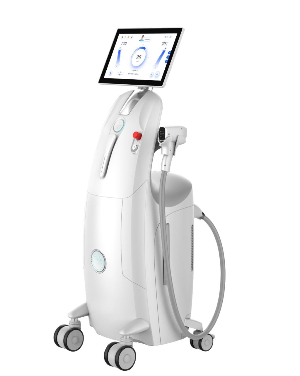 ZEON QuattroLux 2000W-os 4 hullámhosszú Quattrowave 1 fejes dióda lézeres szőrtelenítő gép cserélhető tippel 15x30mm FEHÉR színben AI asszisztenssel